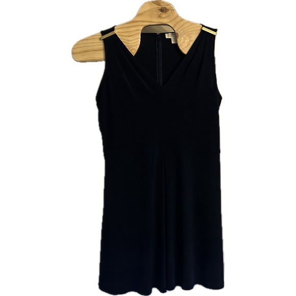 MK Michael Kors Womens‎ Sleeveless Navy Blue Dress With Gold Detail Size 14 READ - Picture 1 of 7